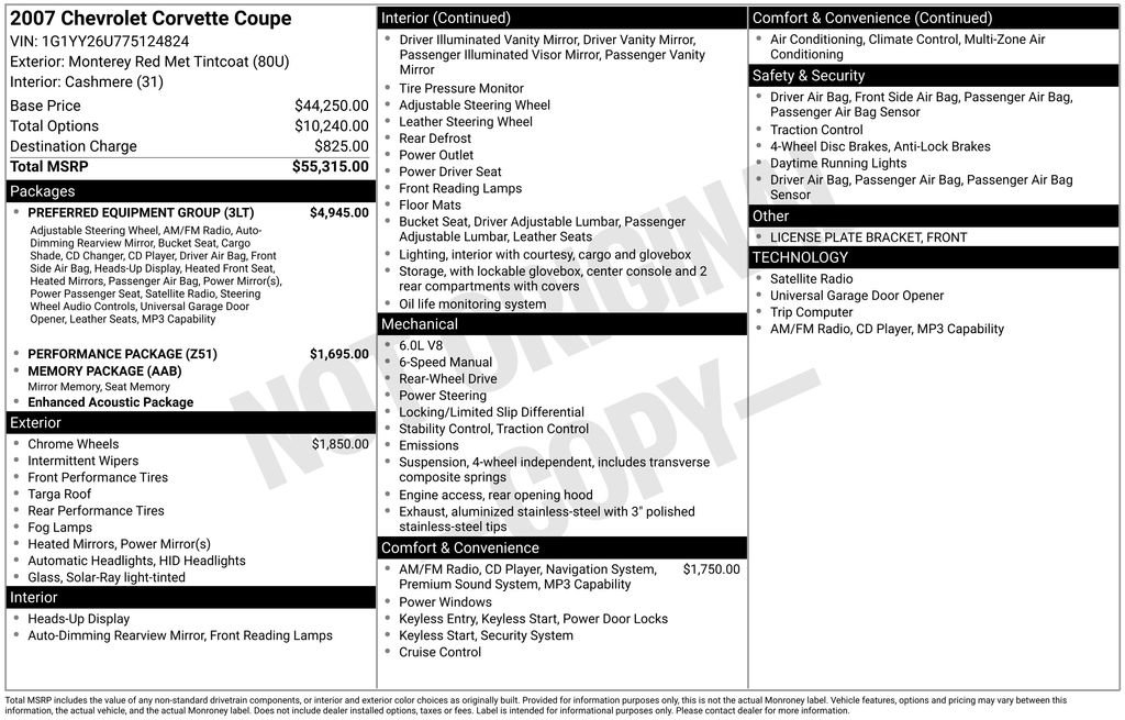 Used 2007 Chevrolet Corvette Coupe w/ Preferred Equipment Group image 3