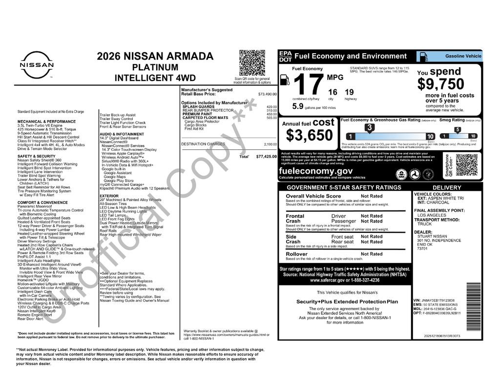 New 2026 Nissan Armada Platinum AWD/4WD image 7