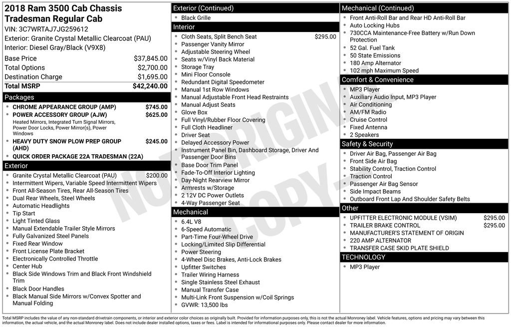 Used 2018 RAM 3500 Tradesman w/ Chrome Appearance Group image 17