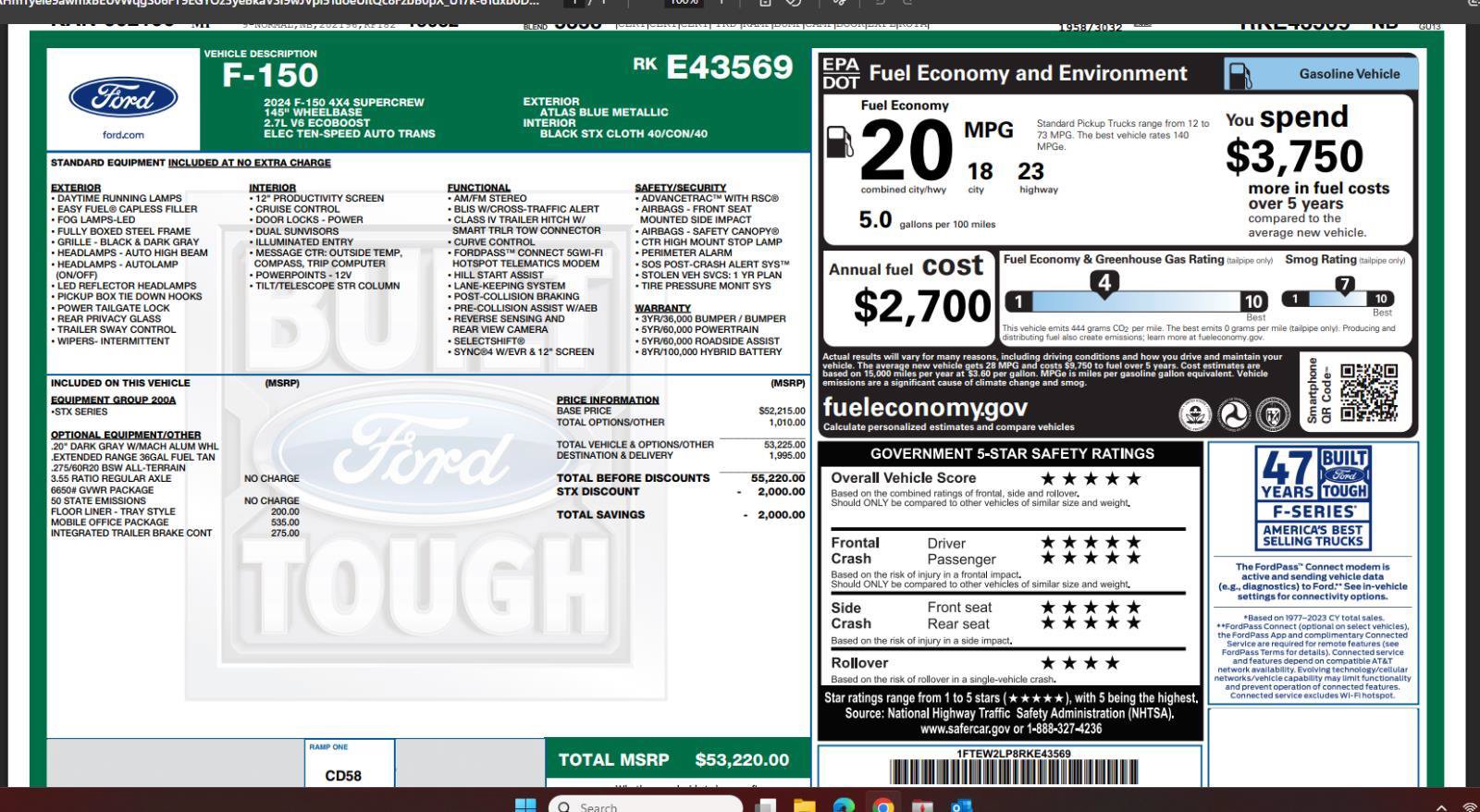 Certified 2024 Ford F150 STX w/ Mobile Office Package AWD/4WD image 4