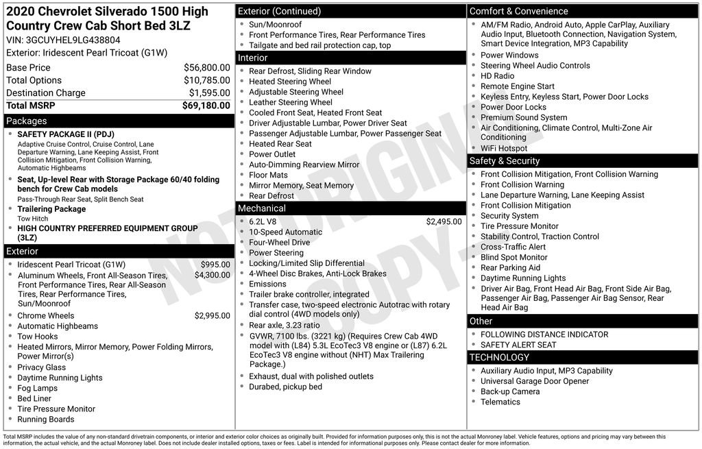 Used 2020 Chevrolet Silverado 1500 High Country AWD/4WD image 43