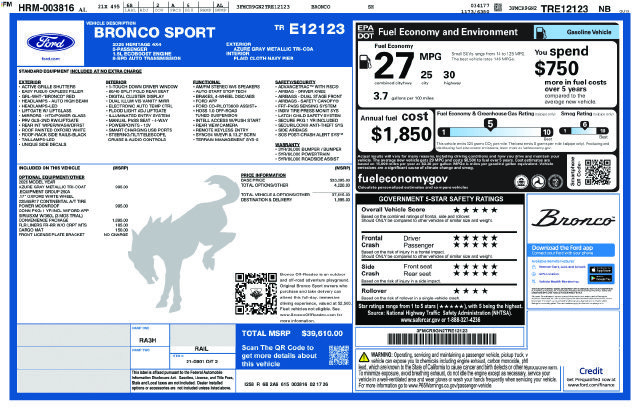 New 2026 Ford Bronco Sport Heritage w/ Convenience Package AWD/4WD image 24
