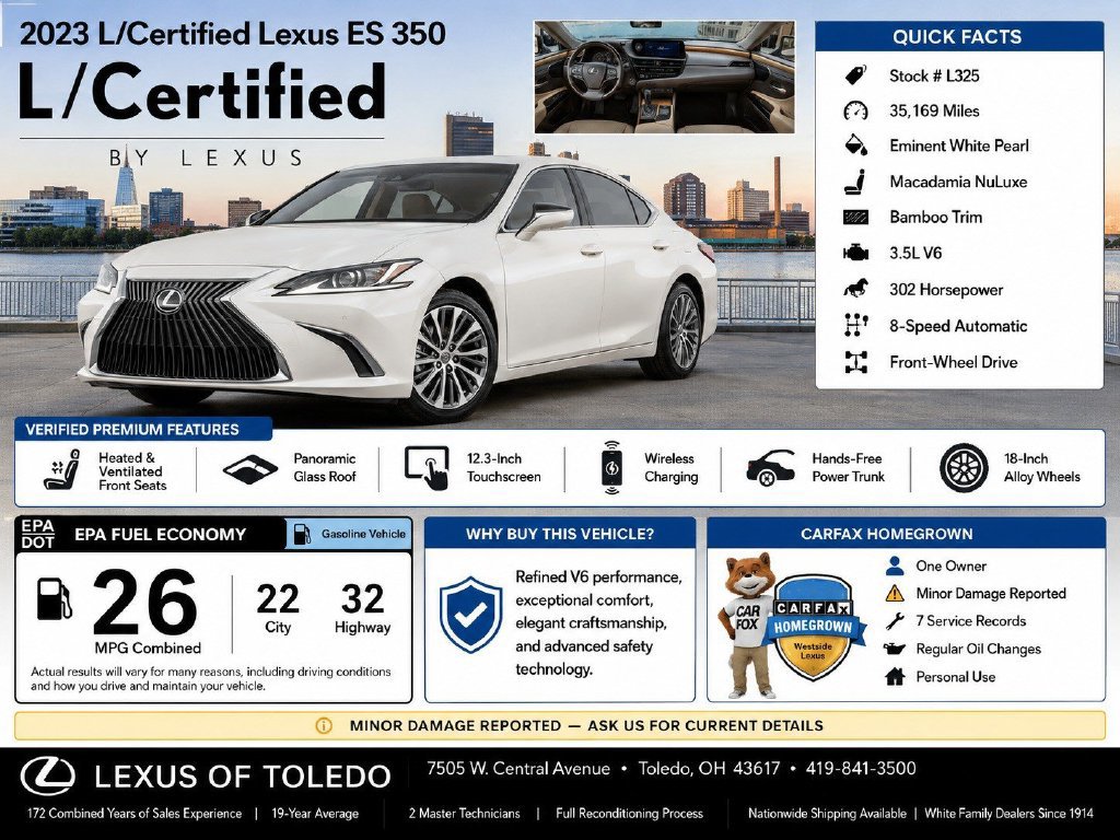 Certified 2023 Lexus ES 350 w/ Premium Package FWD image 36