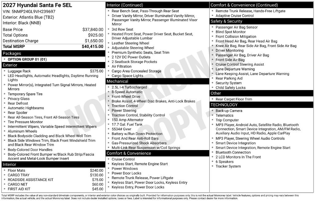 New 2027 Hyundai Santa Fe SEL FWD image 26