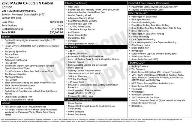 Used 2023 MAZDA CX-30 AWD 2.5 S w/ Preferred Package image 47