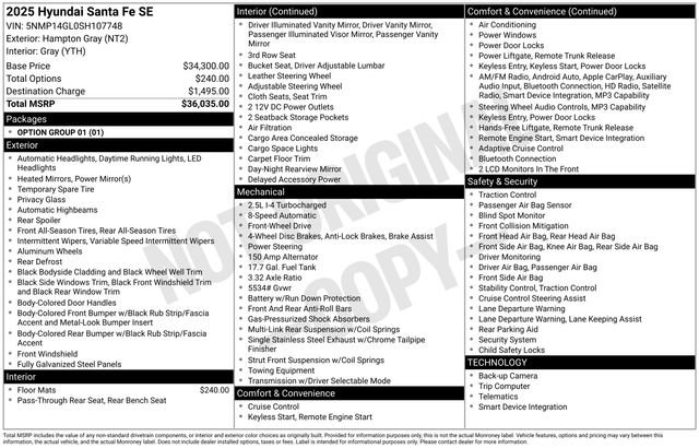 Used 2025 Hyundai Santa Fe SE FWD image 2
