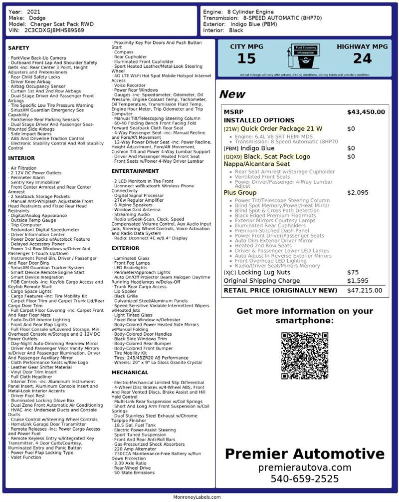 Used 2021 Dodge Charger Scat Pack w/ Plus Group image 2