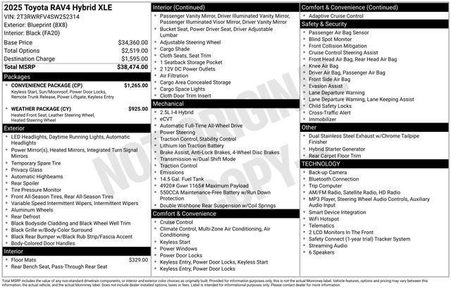 Used 2025 Toyota RAV4 XLE w/ Convenience Package AWD/4WD image 46