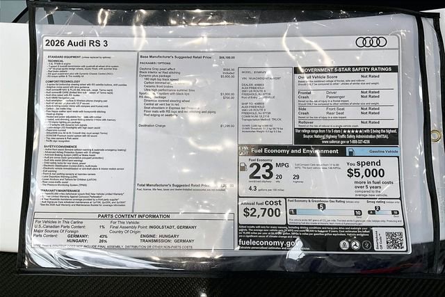 New 2026 Audi RS 3 AWD/4WD image 14