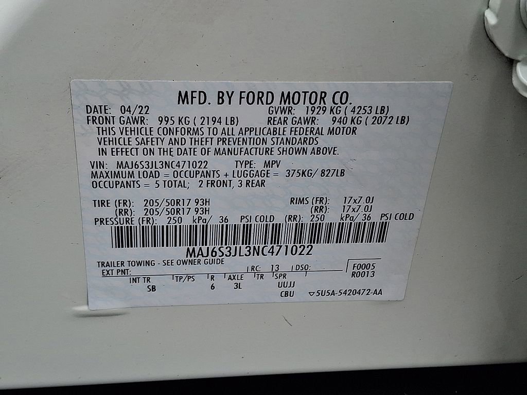 Certified 2022 Ford EcoSport SES w/ Interior Protection Package AWD/4WD image 29