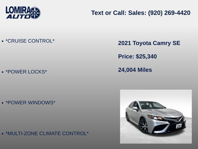 Used 2021 Toyota Camry SE AWD/4WD image 8