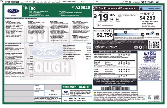 Certified 2025 Ford F150 Lariat w/ Equipment Group 502A High AWD/4WD image 39