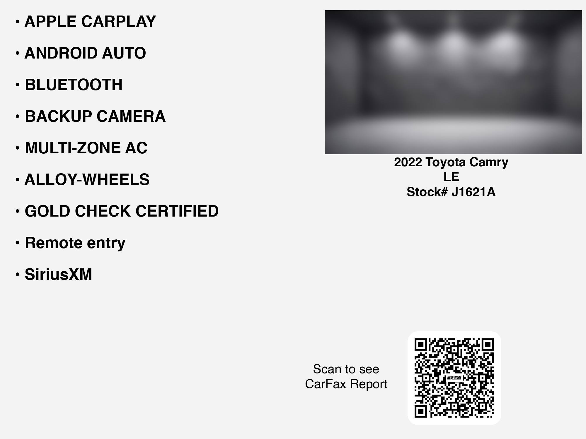 Used 2022 Toyota Camry LE w/ Carpet Mat Package (TMS) FWD image 7