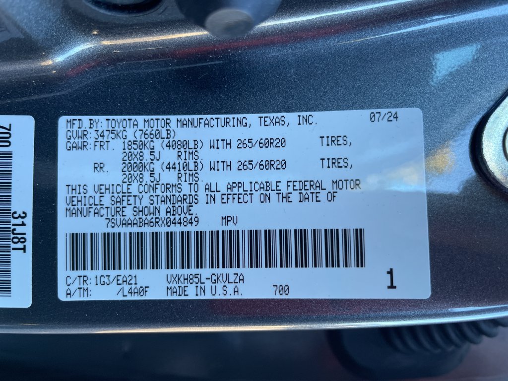 Used 2024 Toyota Sequoia Limited w/ TRD Off-Road Package AWD/4WD image 6