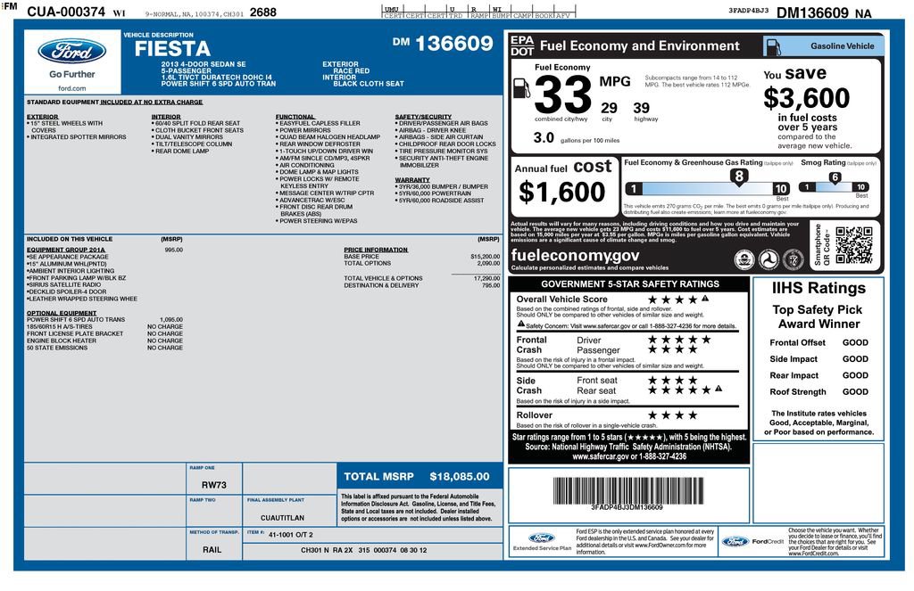 Used 2013 Ford Fiesta SE FWD image 5