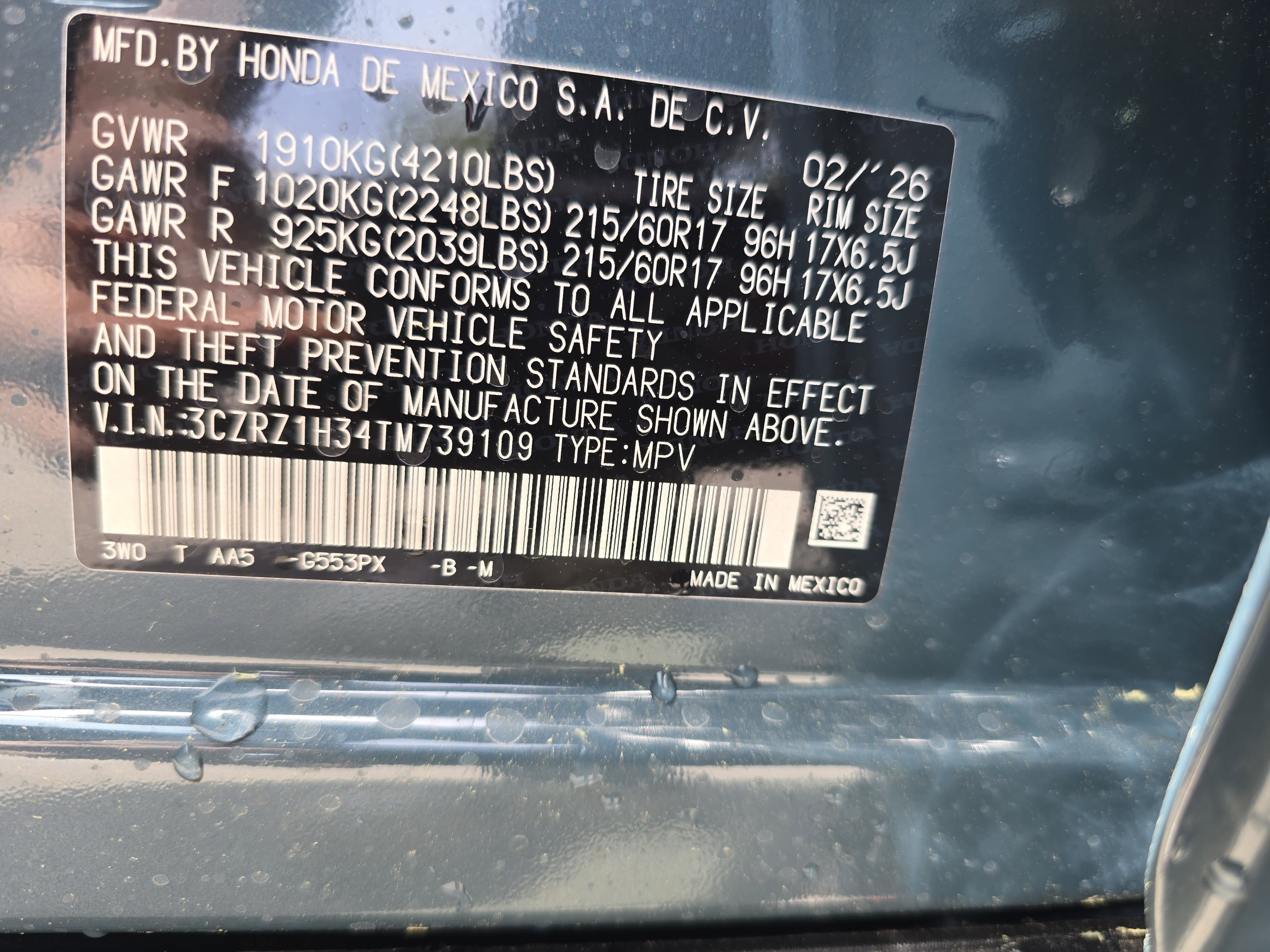 New 2026 Honda HR-V LX image 36