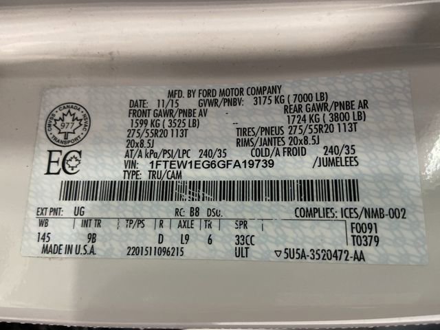 Used 2016 Ford F150 Platinum w/ Technology Package image 44