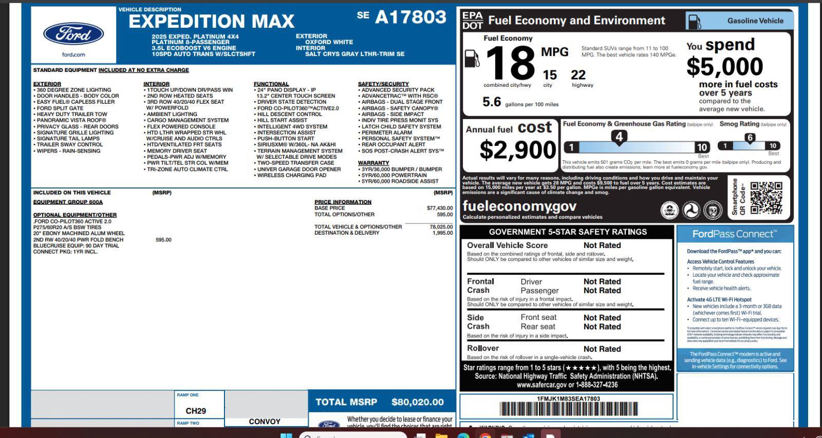 Certified 2025 Ford Expedition Max Platinum AWD/4WD image 4