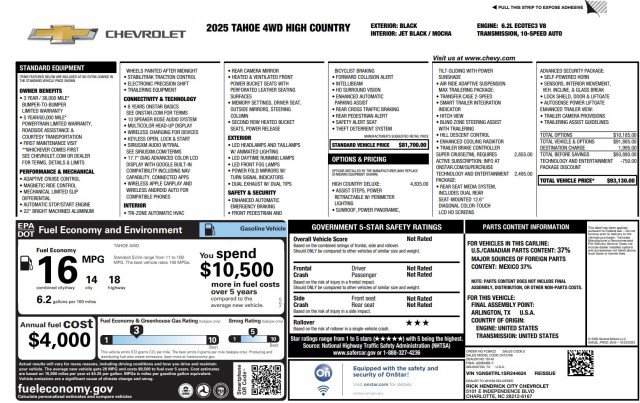 Used 2025 Chevrolet Tahoe High Country image 70