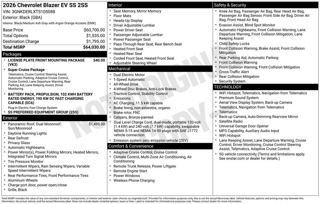 New 2026 Chevrolet Blazer EV SS AWD/4WD image 4