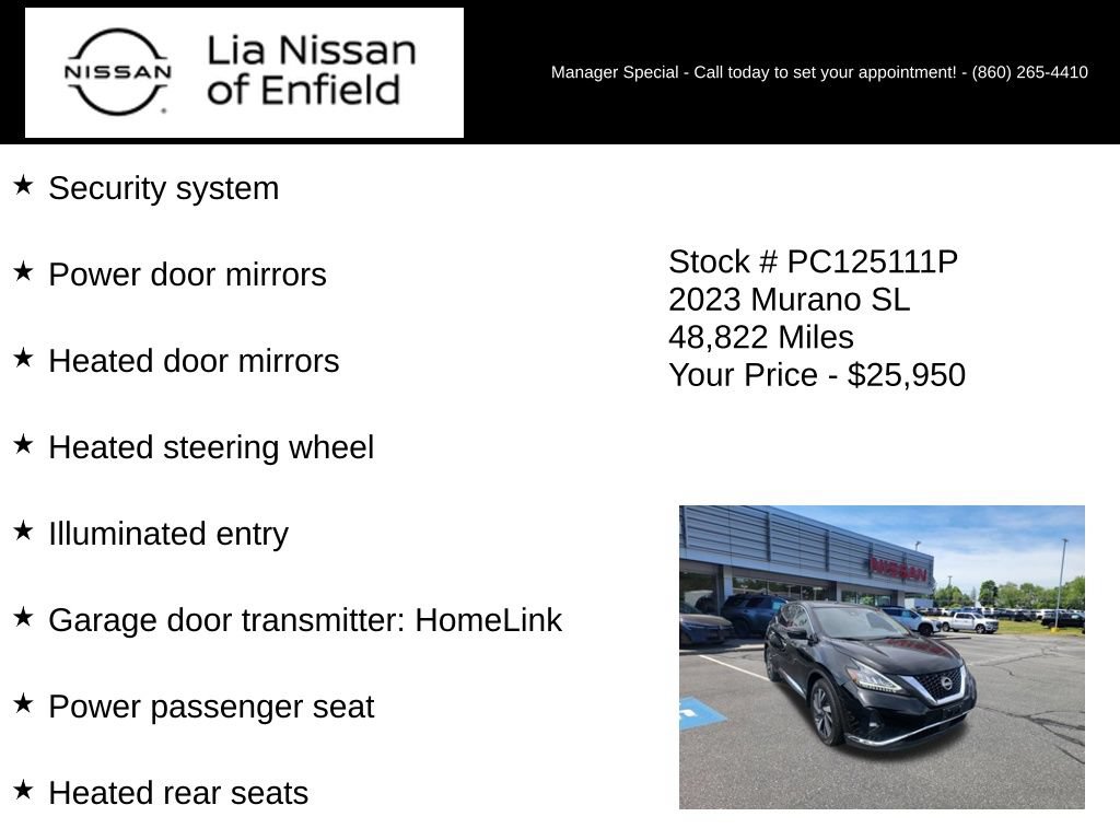 Certified 2023 Nissan Murano SL w/ SL Moonroof Package AWD/4WD image 20