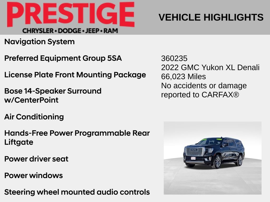 Used 2022 GMC Yukon XL Denali RWD image 2