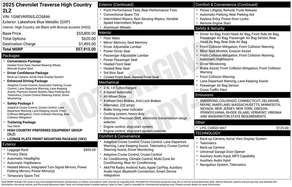 Certified 2025 Chevrolet Traverse High Country image 39