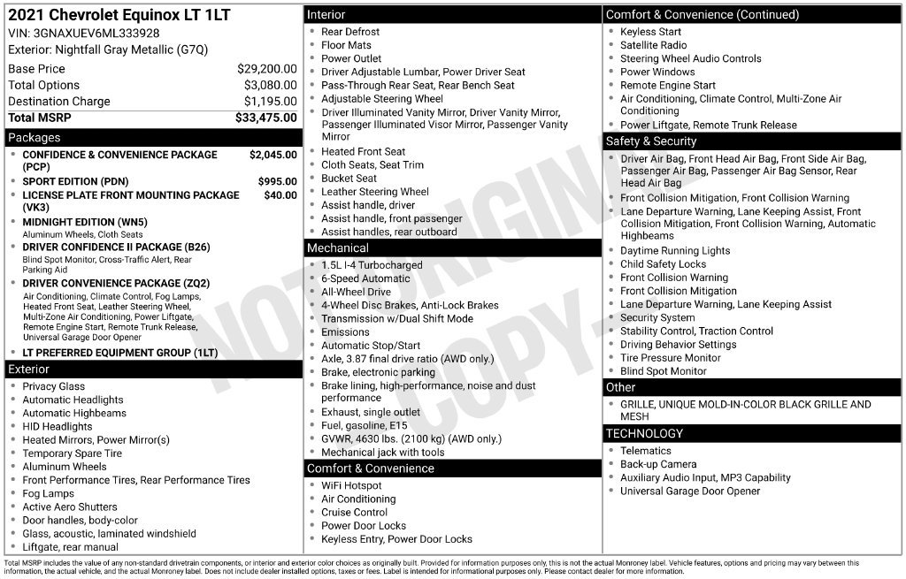 Certified 2021 Chevrolet Equinox LT AWD/4WD image 2