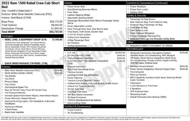 Used 2022 RAM 1500 Rebel w/ Rebel Level A Equipment Group AWD/4WD image 33