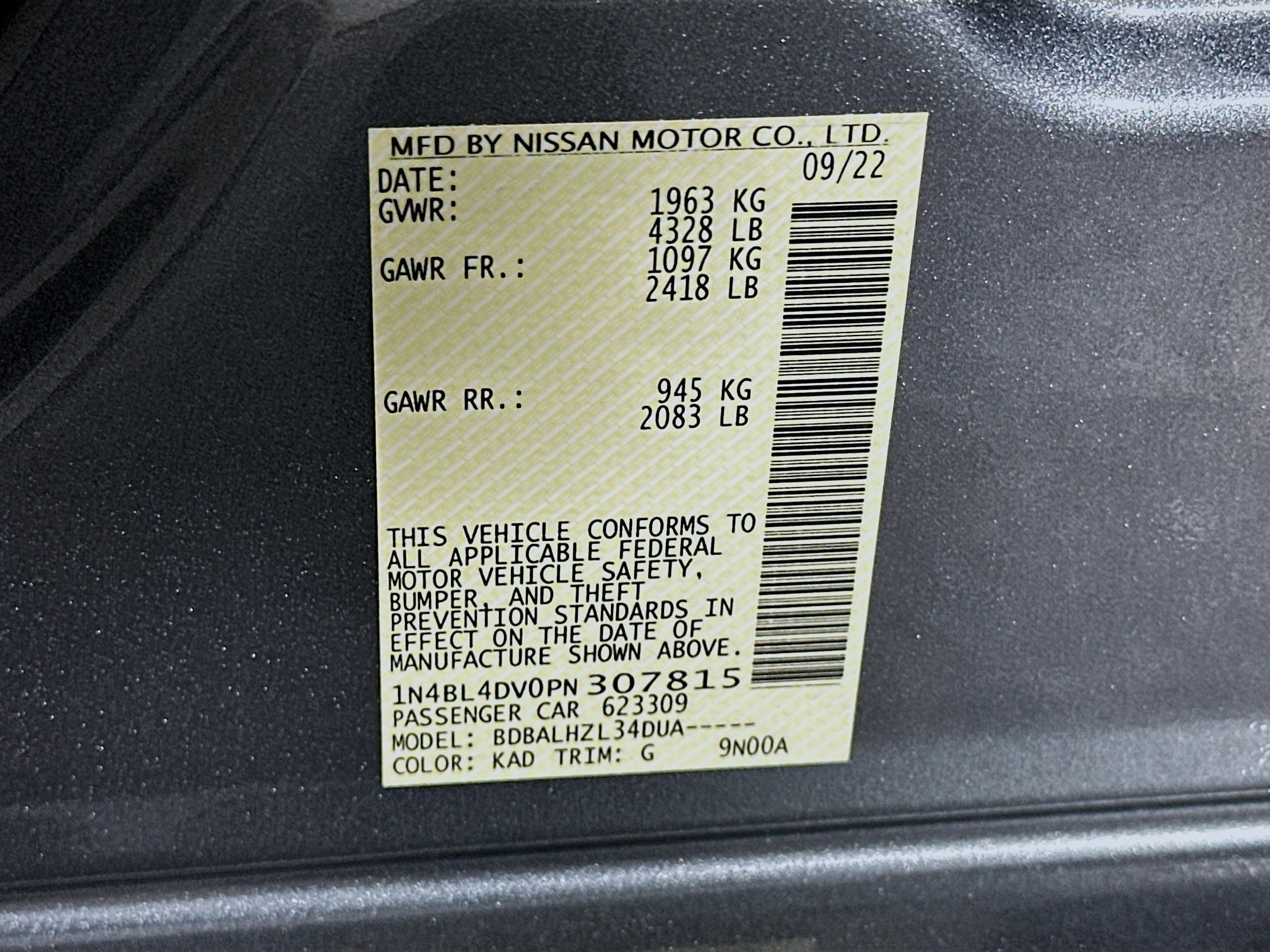 Used 2023 Nissan Altima 2.5 SV FWD image 12