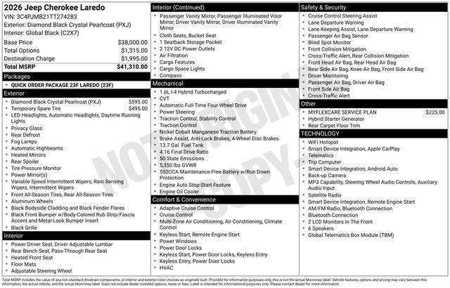 New 2026 Jeep Cherokee Laredo AWD/4WD image 37