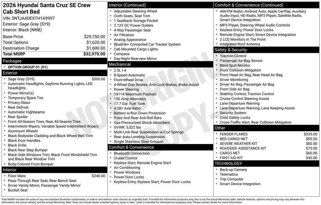 New 2026 Hyundai Santa Cruz SE image 4