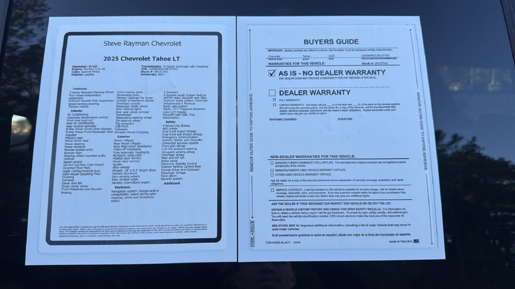 Certified 2025 Chevrolet Tahoe LT AWD/4WD image 24