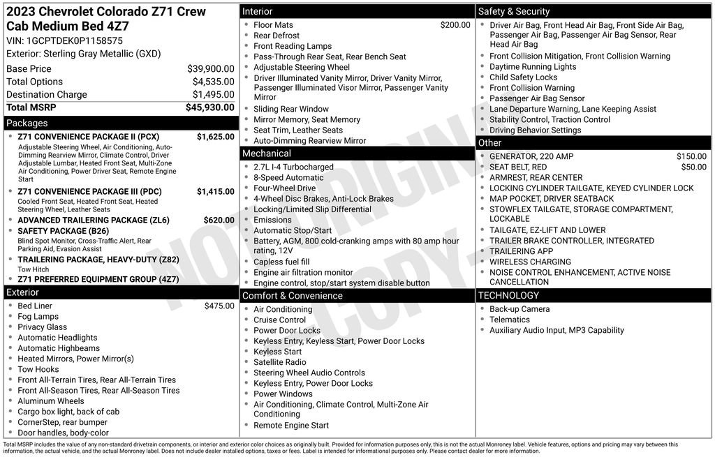 Used 2023 Chevrolet Colorado Z71 w/ Z71 Convenience Package 2 AWD/4WD image 19