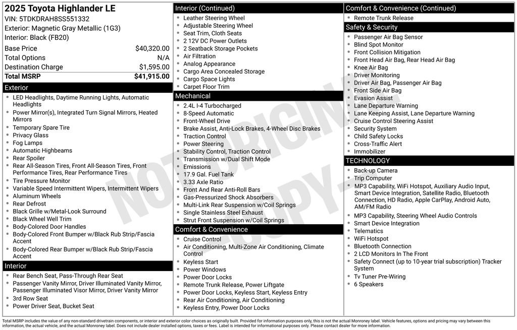 Used 2025 Toyota Highlander LE image 46