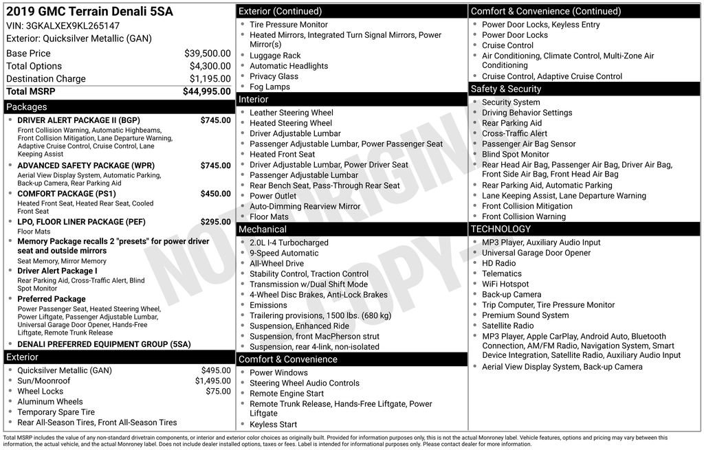 Certified 2019 GMC Terrain Denali w/ Advanced Safety Package AWD/4WD image 49