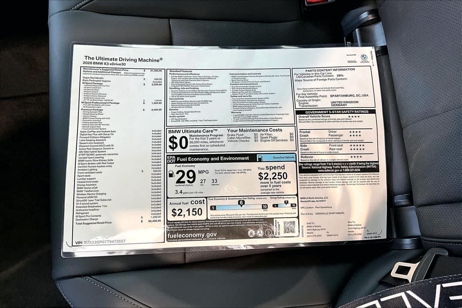 New 2026 BMW X3 xDrive30i w/ Premium Package AWD/4WD image 20