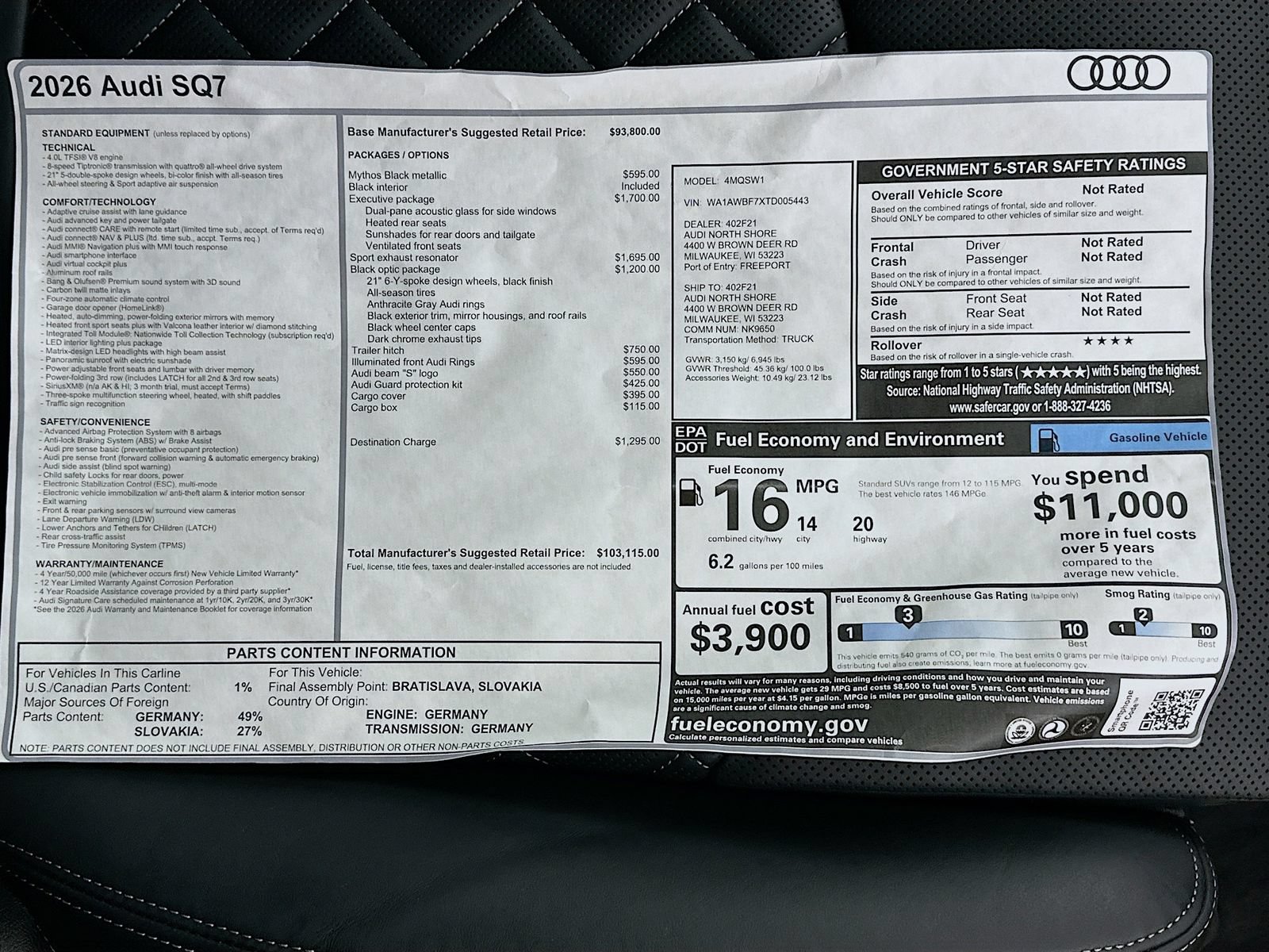 New 2026 Audi SQ7 Premium Plus AWD/4WD image 49