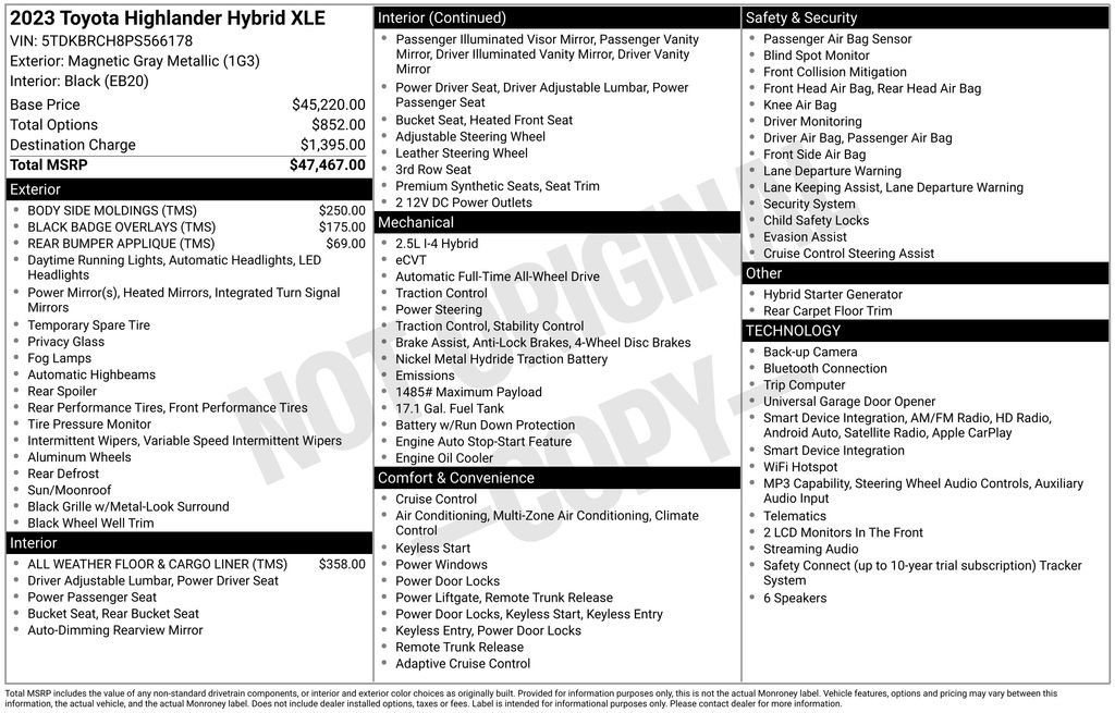 Used 2023 Toyota Highlander XLE AWD/4WD image 6