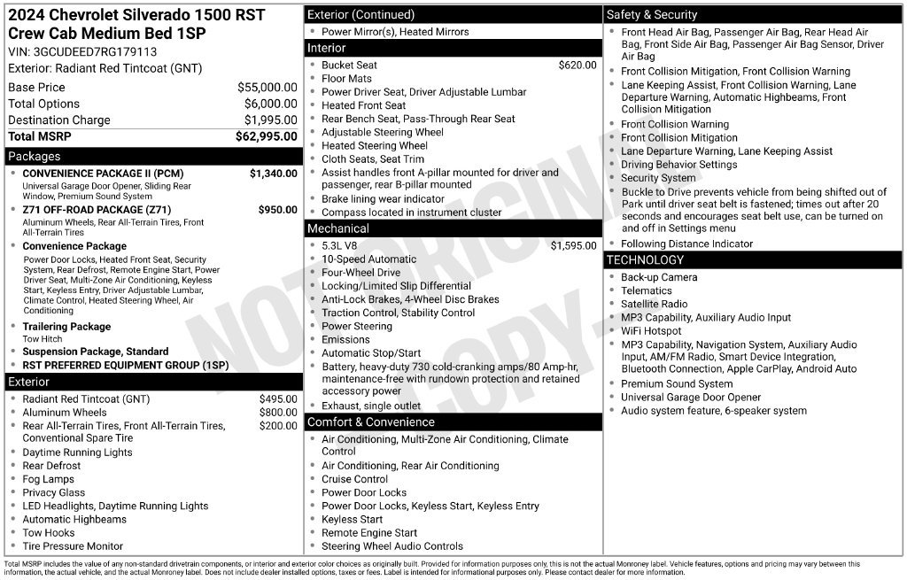 Used 2024 Chevrolet Silverado 1500 RST w/ Convenience Package II AWD/4WD image 29