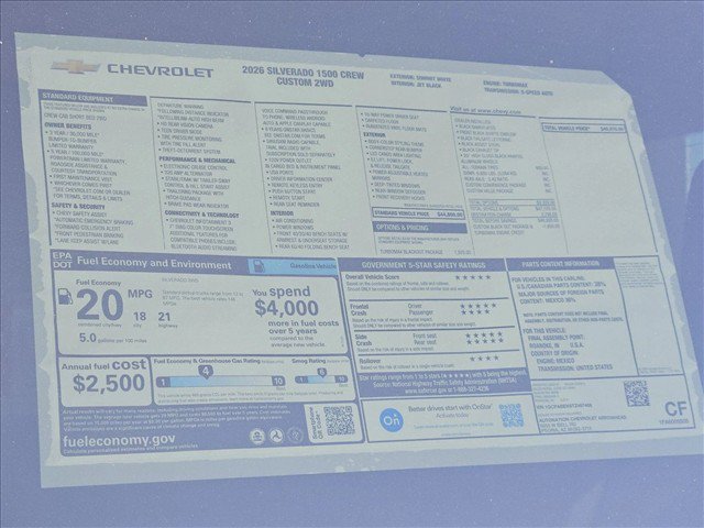 New 2026 Chevrolet Silverado 1500 Custom w/ Turbomax Blackout Package RWD image 16