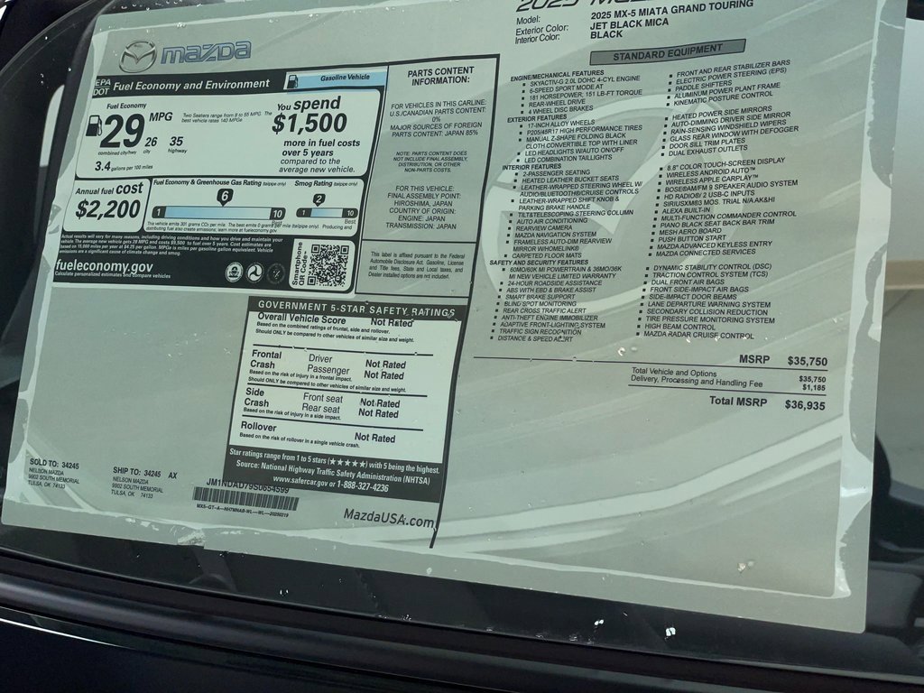 New 2025 MAZDA MX-5 Miata Grand Touring w/ Weather Package image 20