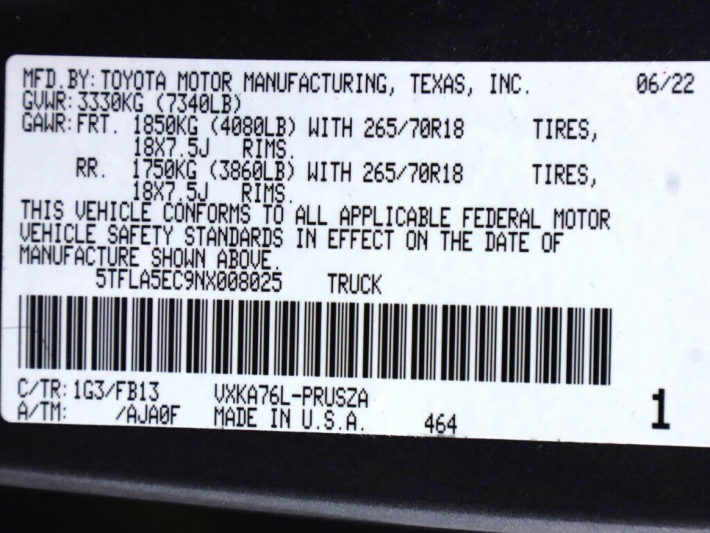 Used 2022 Toyota Tundra SR5 w/ TRD Off-Road Package AWD/4WD image 46