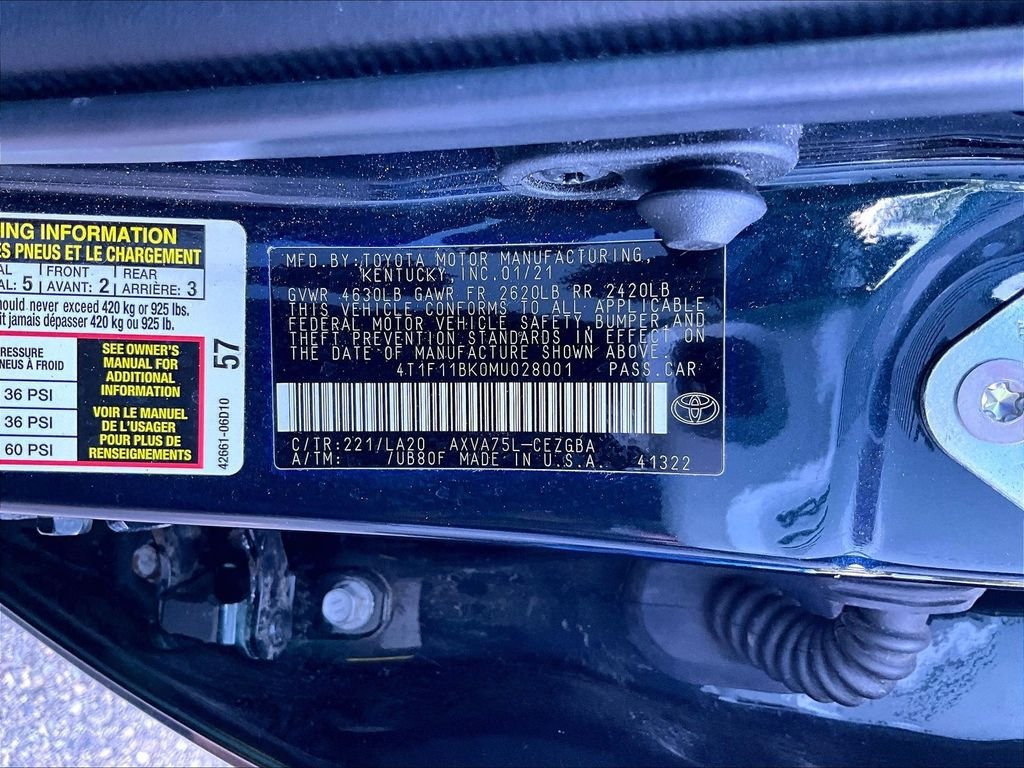 Used 2021 Toyota Camry XLE w/ Carpet Mat Package (TMS) AWD/4WD image 9