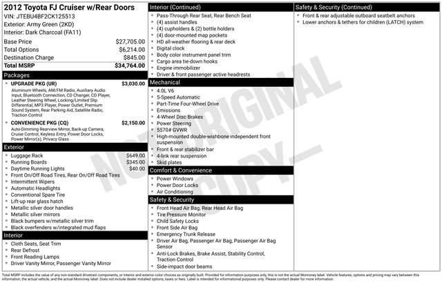 Used 2012 Toyota FJ Cruiser 4WD w/ Upgrade Pkg image 24