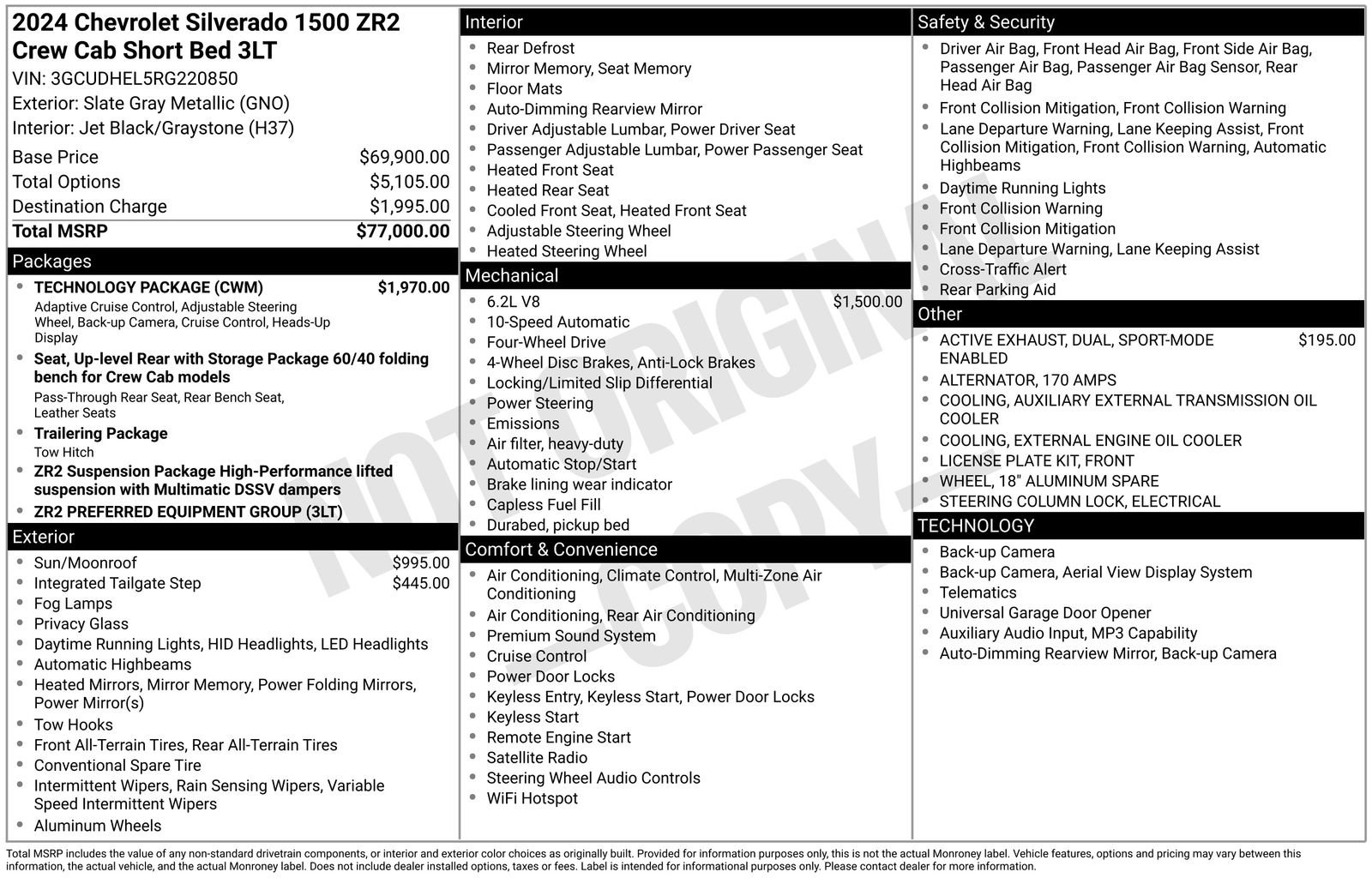 Certified 2024 Chevrolet Silverado 1500 ZR2 w/ Technology Package AWD/4WD image 37