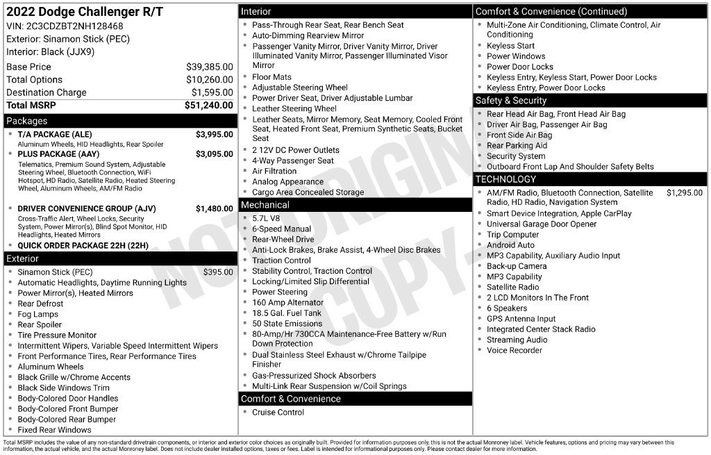 Certified 2022 Dodge Challenger R/T w/ T/A Package RWD image 28