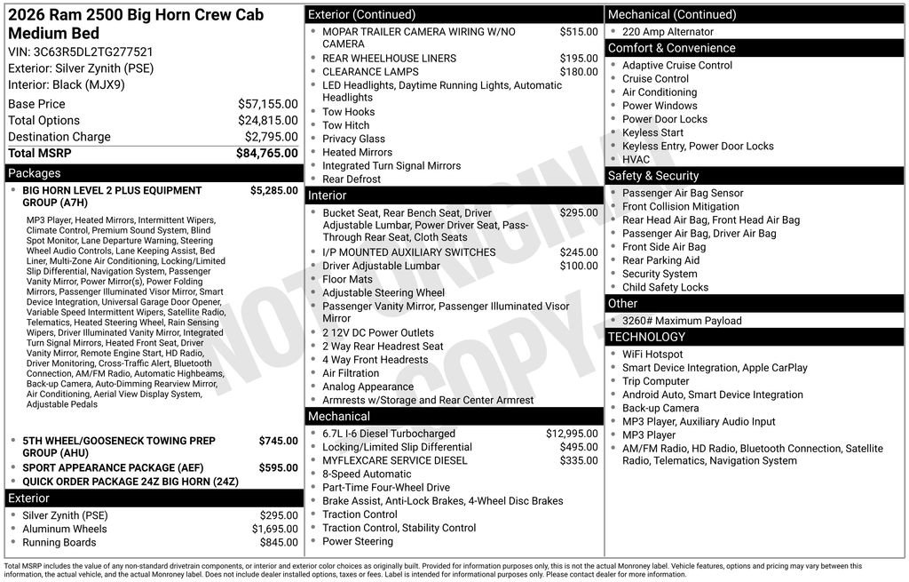 New 2026 RAM 2500 Big Horn AWD/4WD image 31