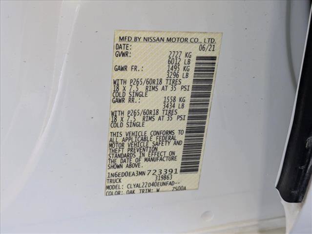 Used 2021 Nissan Frontier SV w/ Midnight Edition Floor Mats RWD image 22