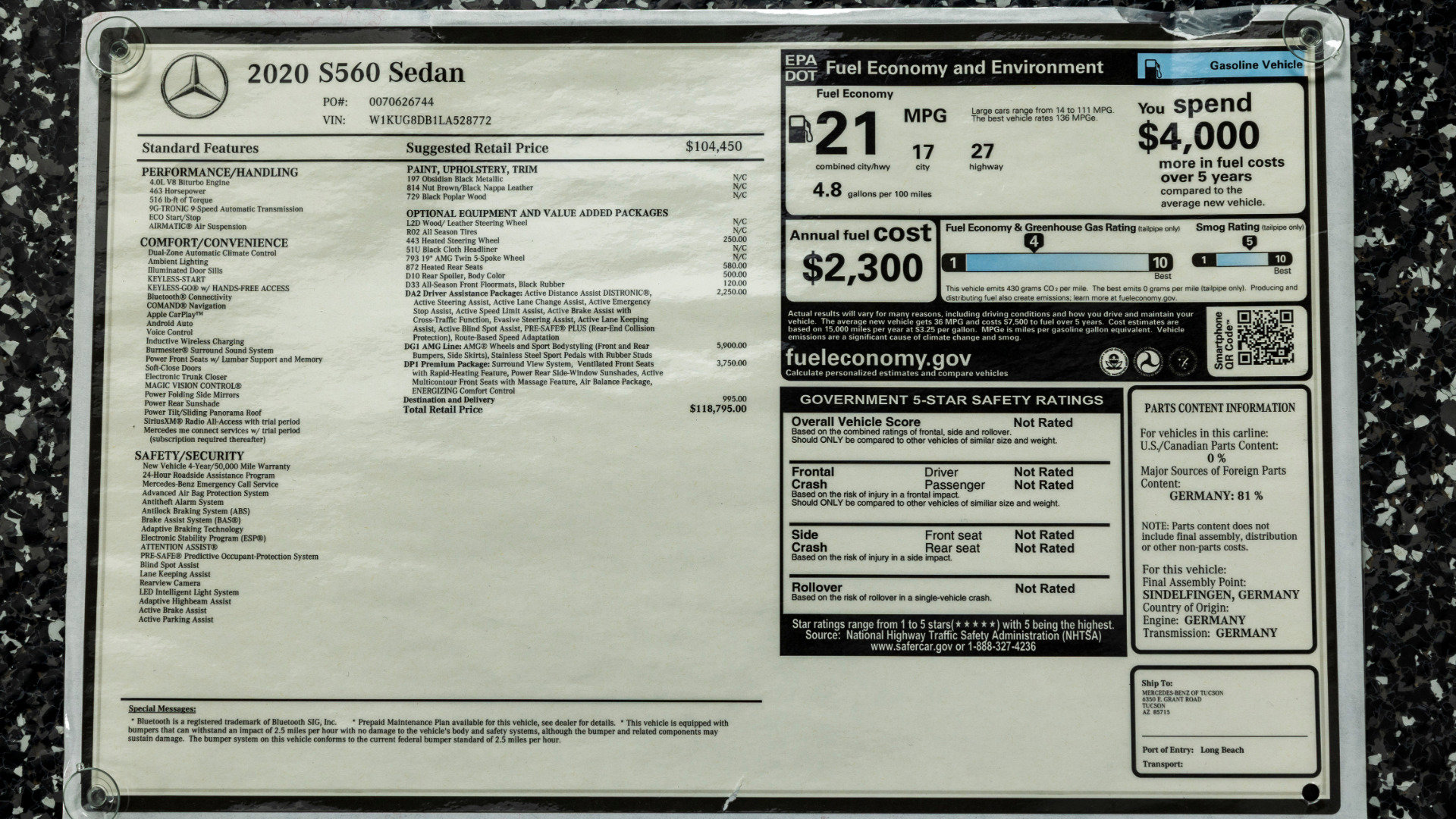 Used 2020 Mercedes-Benz S 560 Sedan image 89
